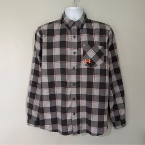 Under Armour Cold Gear Mens Orange/Smoke Long Sleeve Flannel Shirt - Medium